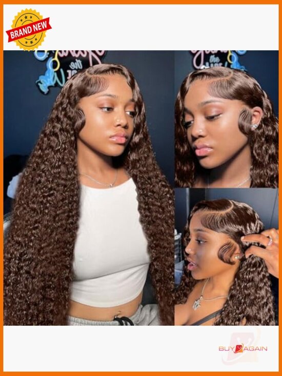 Deep Wave Lace Front Wig Human Hair 13X6 Pre Plucked 180% Density HD Lace